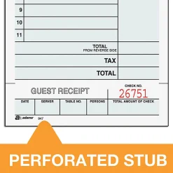 Adams® Guest Check Books, 2-Part, 4 1/4