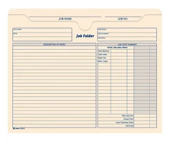 Adams® Job Folders, 2" Expansion, 11 3/4" x 9 1/2", Manila, Pack Of 15 Folders