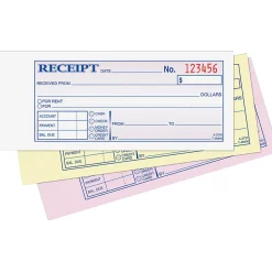 Adams® Money/Rent Receipt Books, 7 3/16