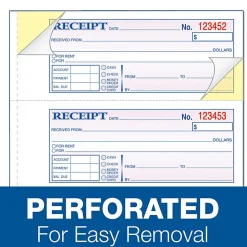 Adams® Money/Rent Receipt Books, 7 3/16