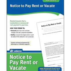Adams® Notice To Pay Rent Or Quit