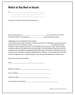 Adams® Notice To Pay Rent Or Quit