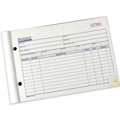 Adams™ 3-Part Carbonless Invoice Book, 8 7/16" x 5 9/16", White/Canary/Pink, 50 Sets