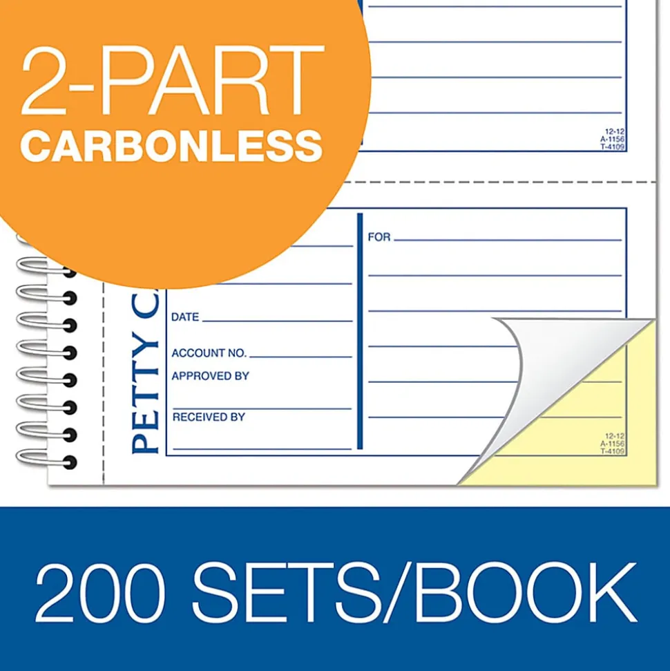 Adams® 2-Part Petty Cash Receipt Book, 5 1/2" x 11", Book Of 200 Sets