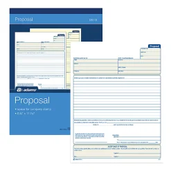 Adams™ Proposal Book, 8 3/8" x 11", 1 Part With Carbons, White, 50 Sheets