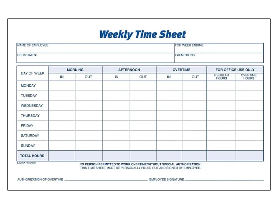 Adams™ Weekly Time Sheets, 8 1/2" x 5 1/2", White, 100 Sheets Per Pad, Pack Of 2 Pads