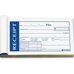 AdamsĀ® Write N' Stick Receipt Book, 2 3/4" x 5 3/8", 2-Part, Book Of 50 Sets