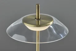 Adesso ADS360 Ako LED Cordless Table Lamp, Antique Brass with Clear Acrylic White Shade