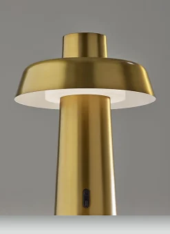 Adesso ADS360 Pirlo LED Cordless Table Lamp, Antique Brass