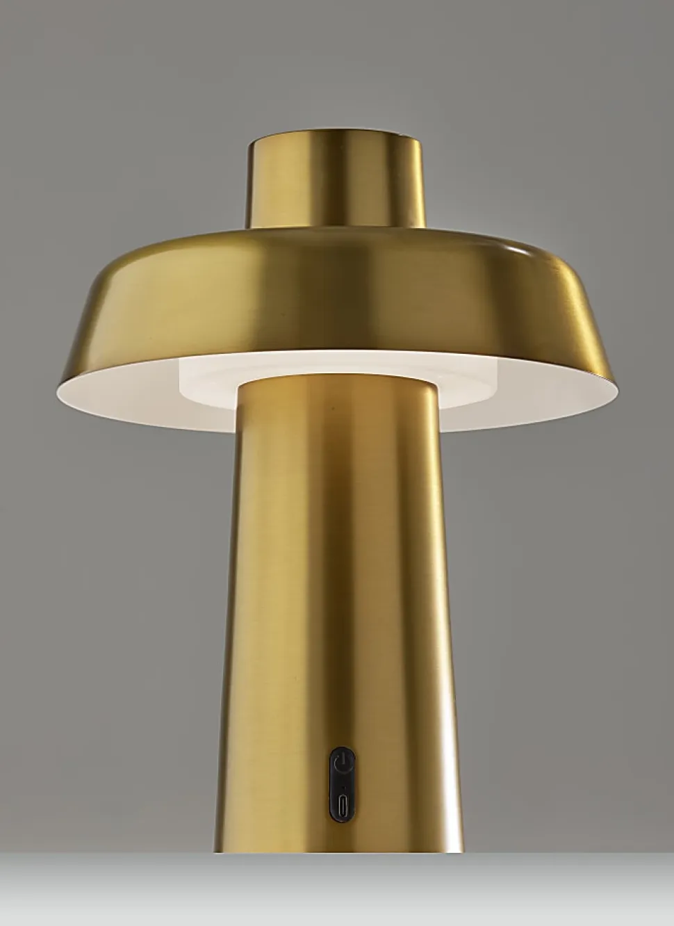 Adesso ADS360 Pirlo LED Cordless Table Lamp, Antique Brass