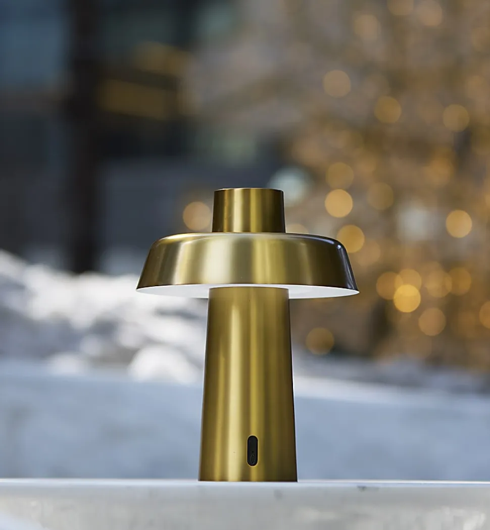Adesso ADS360 Pirlo LED Cordless Table Lamp, Antique Brass