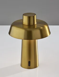 Adesso ADS360 Pirlo LED Cordless Table Lamp, Antique Brass