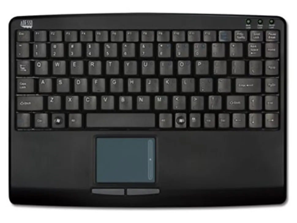 Adesso® AKB-410UB SlimTouch USB Mini Keyboard With Built-In Touchpad, Black