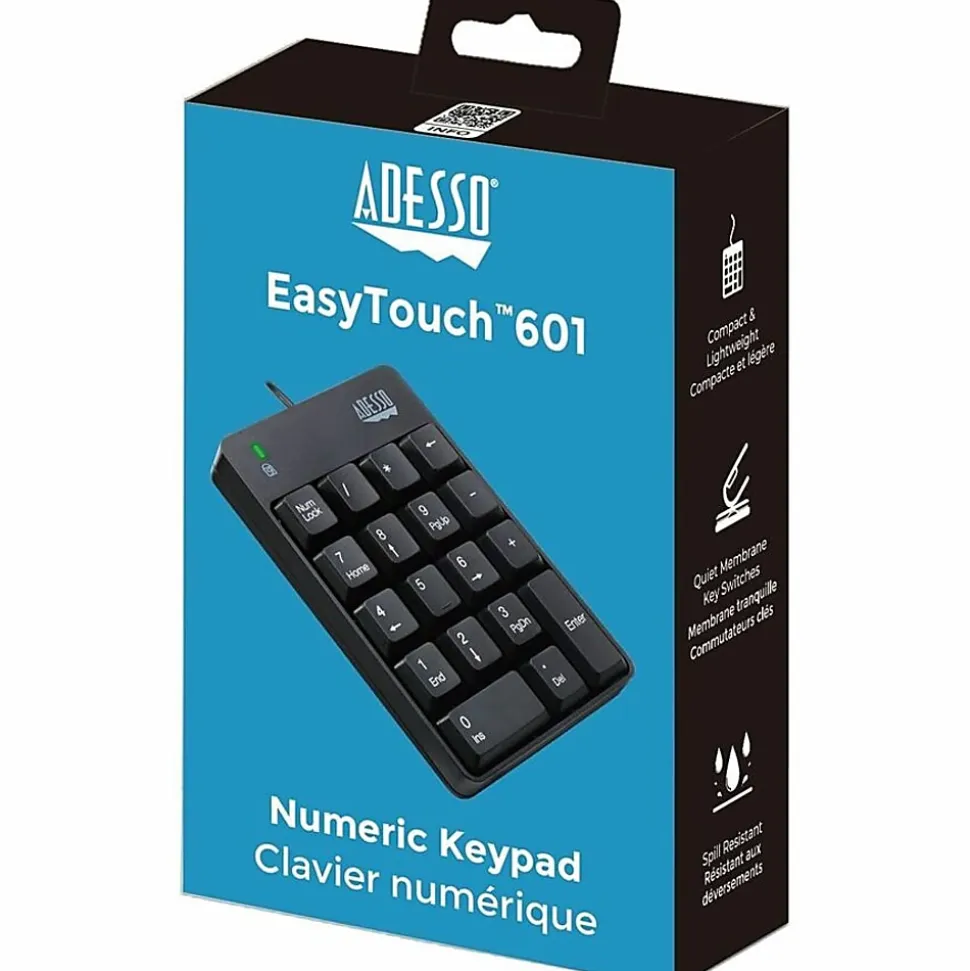 Adesso® AKB-601UB USB Spill-Resistant Numeric Keypad