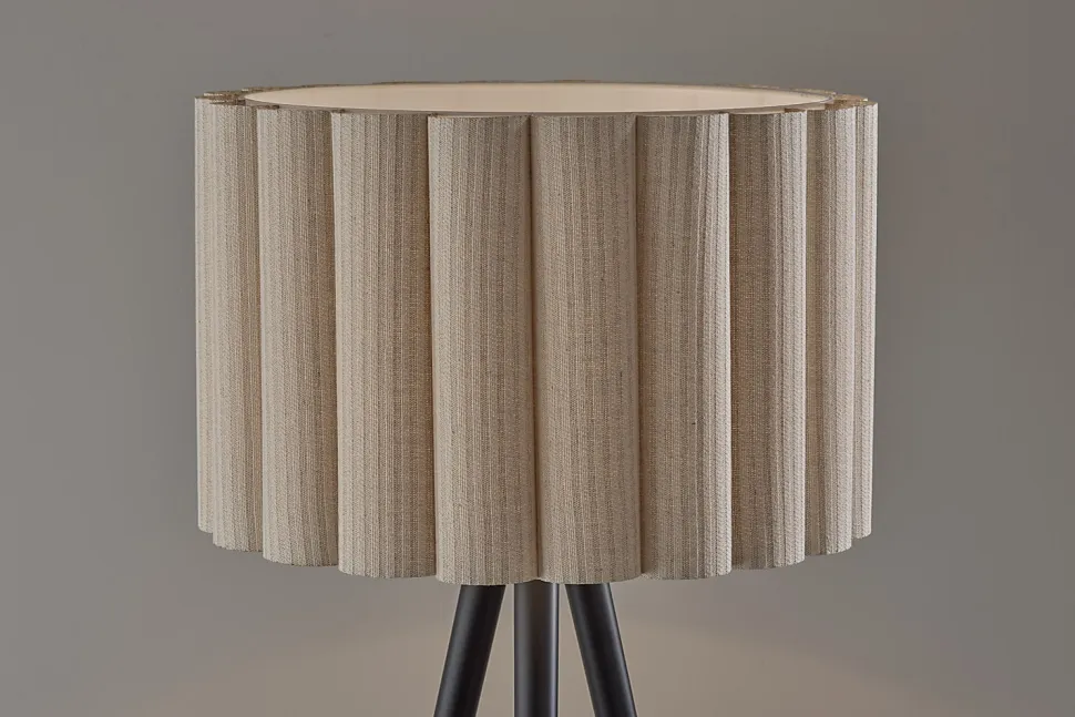 Adesso Caldwell 61"H Floor Lamp, Beige/Black