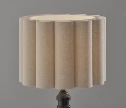 Adesso Claret Table Lamp, Black with Off-White Fabric Shade