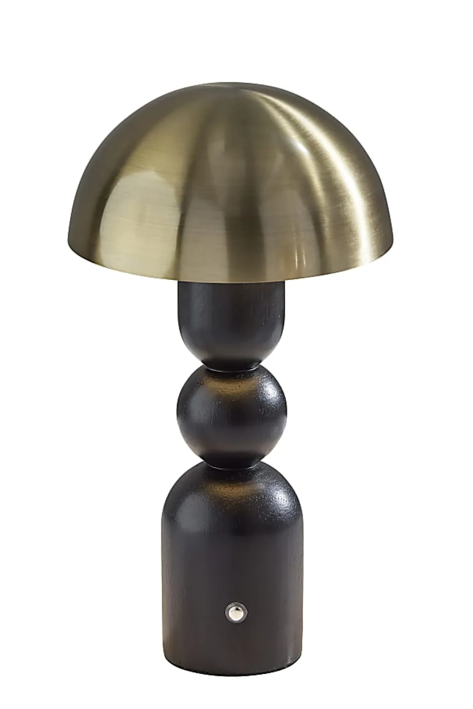 Adesso Connie LED Cordless Table Lamp, Black with Antique Brass Shade