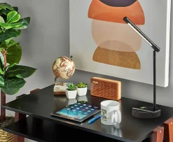 Adesso Dax LED Wireless Charging Desk Lamp, Black