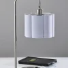 Adesso Dover Supercharger 22.25"H Desk Lamp, White/Brushed Steel