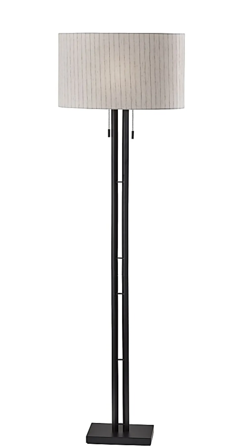 Adesso Foster 62"H Floor Lamp, Linen/Black
