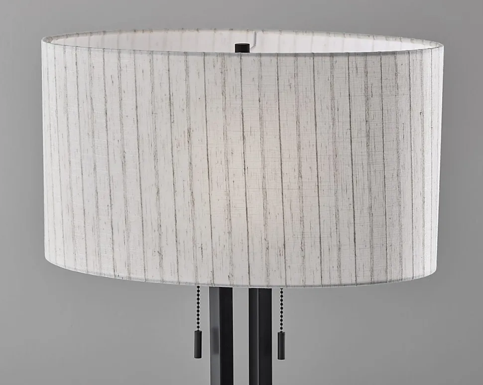 Adesso Foster 28"H Table Lamp, Linen/Black