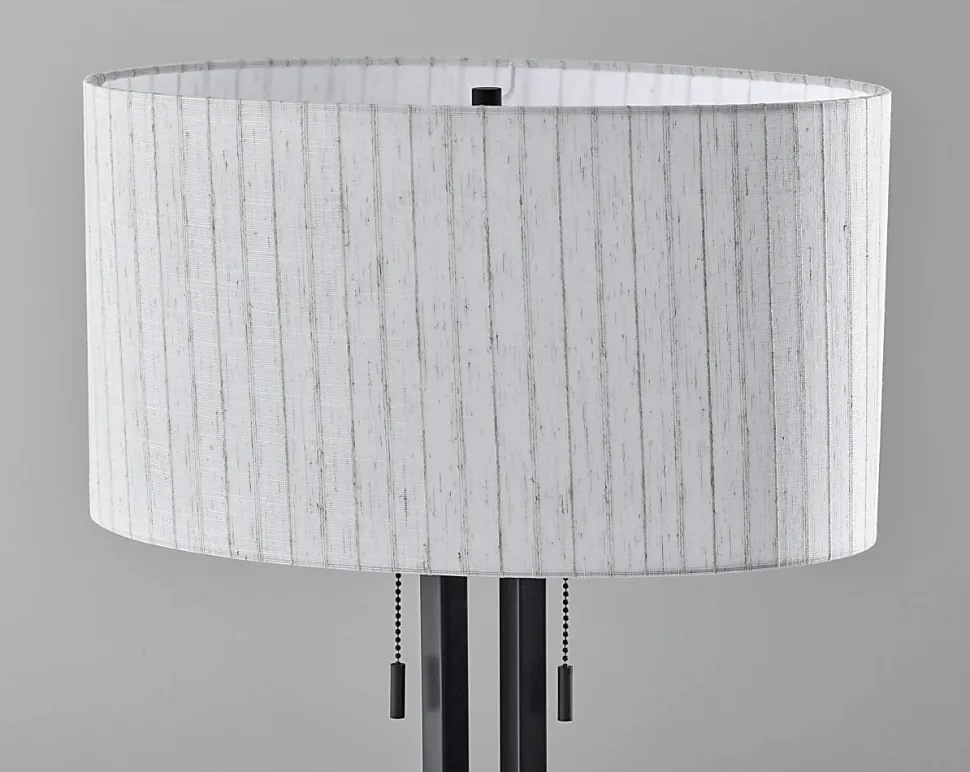Adesso Foster 28"H Table Lamp, Linen/Black