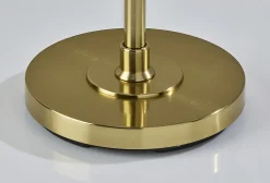 Adesso Gio Floor Lamp, Brass with White Glossed Glass Shade