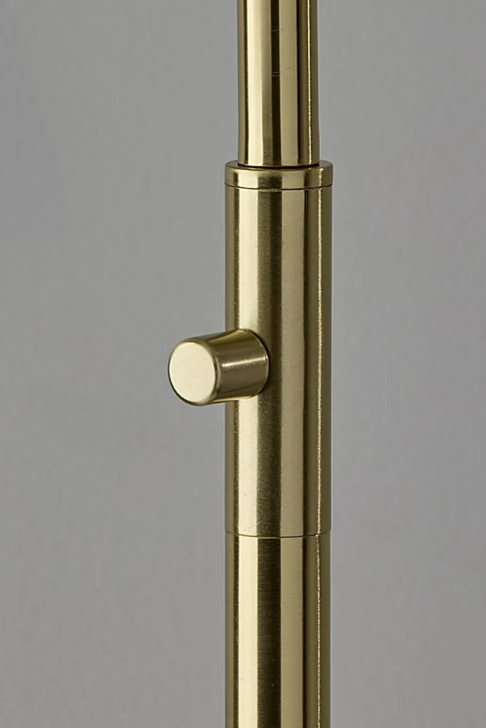 Adesso Gio Floor Lamp, Brass with White Glossed Glass Shade