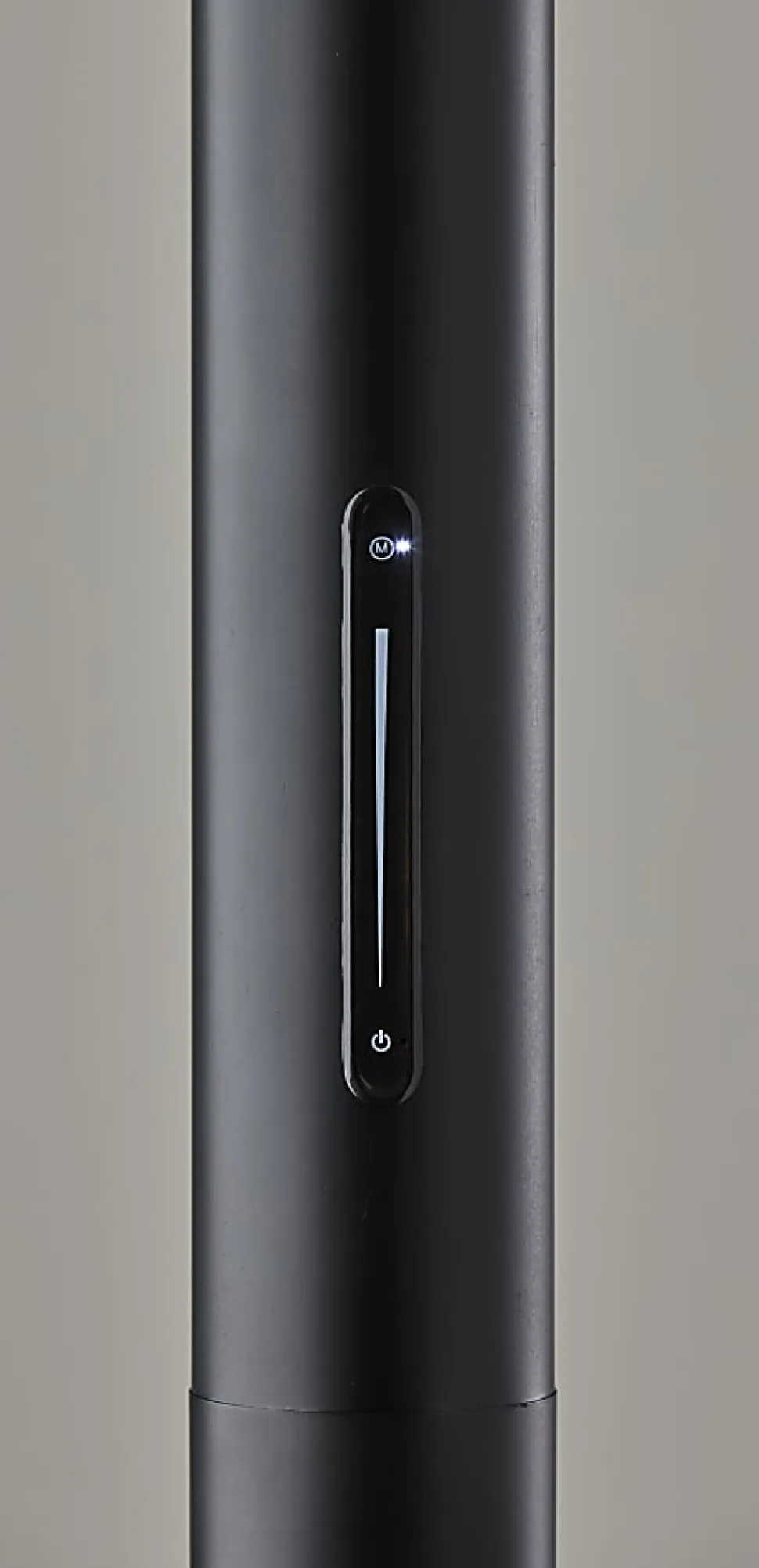 Adesso Greer LED Torchiere, Black with White Plastic Diffuser