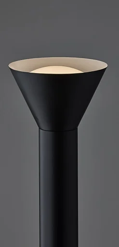 Adesso Greer LED Torchiere, Black with White Plastic Diffuser