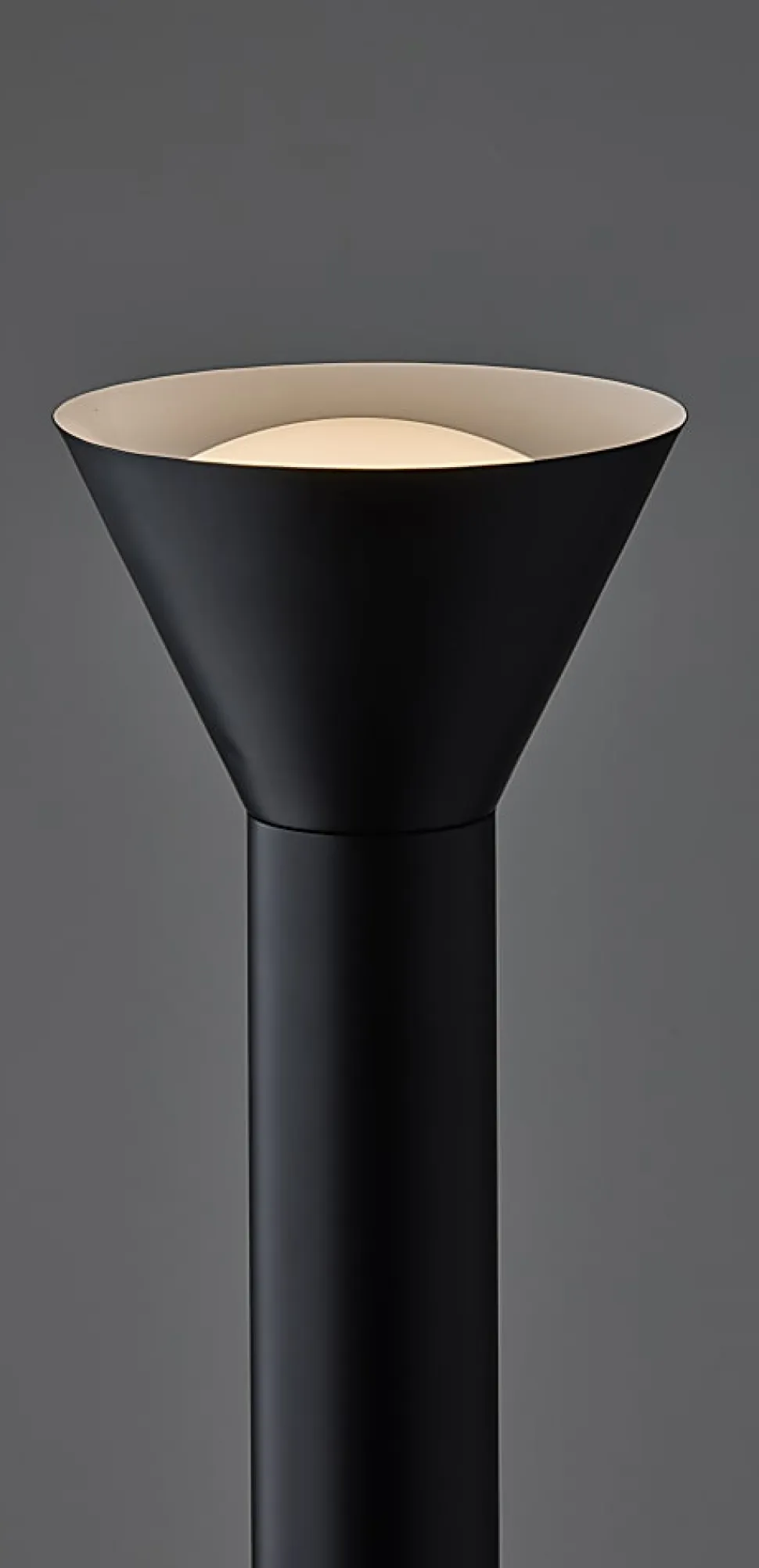 Adesso Greer LED Torchiere, Black with White Plastic Diffuser