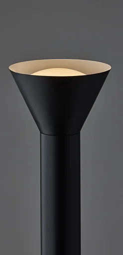 Adesso Greer LED Torchiere, Black with White Plastic Diffuser