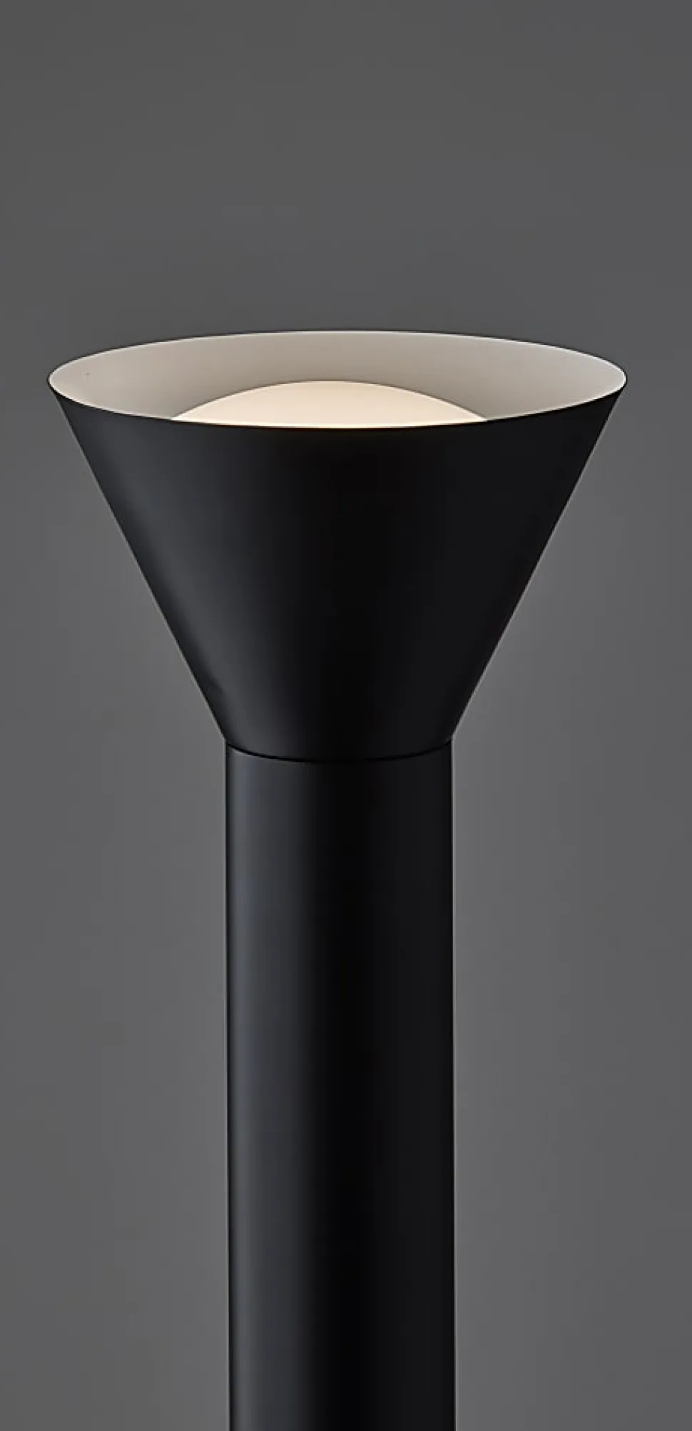 Adesso Greer LED Torchiere, Black with White Plastic Diffuser