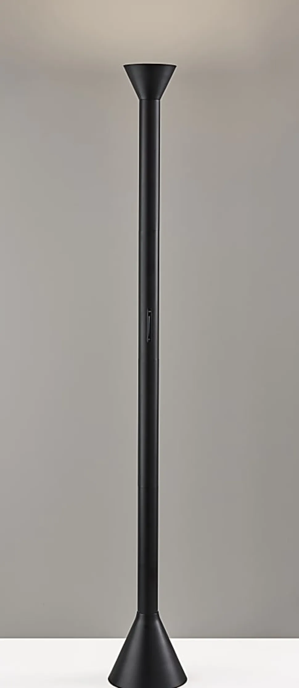 Adesso Greer LED Torchiere, Black with White Plastic Diffuser