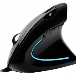 Adesso® iMouse E1 USB Illuminated Vertical Ergonomic Optical Mouse, Glossy Black