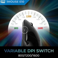 Adesso® iMouse E10 Wireless RF Vertical Ergonomic Optical Mouse