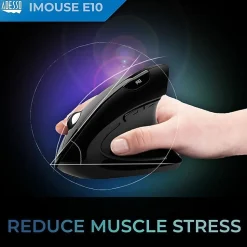Adesso® iMouse E10 Wireless RF Vertical Ergonomic Optical Mouse