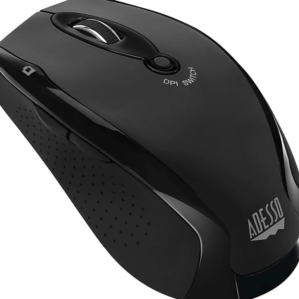Adesso iMouse M20B - Wireless Ergonomic Optical Mouse - Optical - Wireless - 30 ft - Radio Frequency - IMOUSEM20B