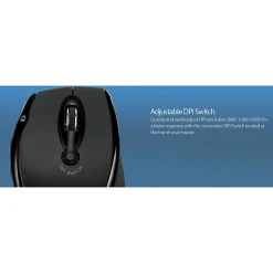 Adesso iMouse M20B - Wireless Ergonomic Optical Mouse - Optical - Wireless - 30 ft - Radio Frequency - IMOUSEM20B