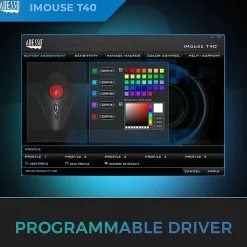 Adesso iMouse T40 - Wireless Programmable Ergonomic Trackball Mouse - Optical - Wireless - Radio Frequency - IMOUSET40