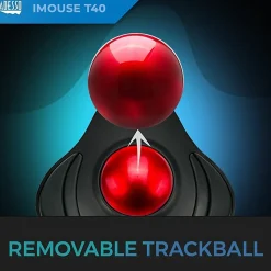 Adesso iMouse T40 - Wireless Programmable Ergonomic Trackball Mouse - Optical - Wireless - Radio Frequency - IMOUSET40