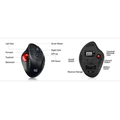Adesso® iMouse T30 Wireless RF 4-Button Desktop Trackball Mouse