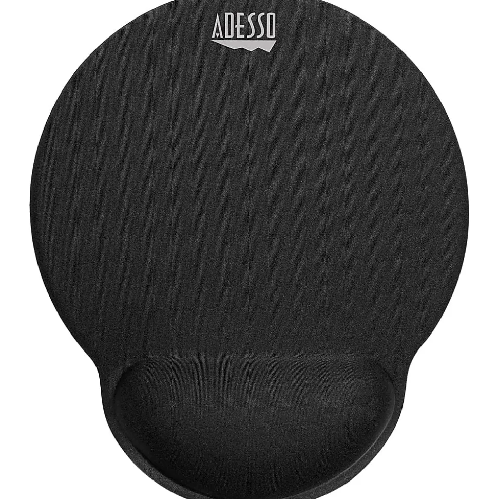 Adesso Memory Foam Mouse Pad with Wrist Rest, 0.90"H x 9.70"W x 7.70"D, Black, Memory Foam, Polyurethane, Fiber, Rubber, Anti-slip