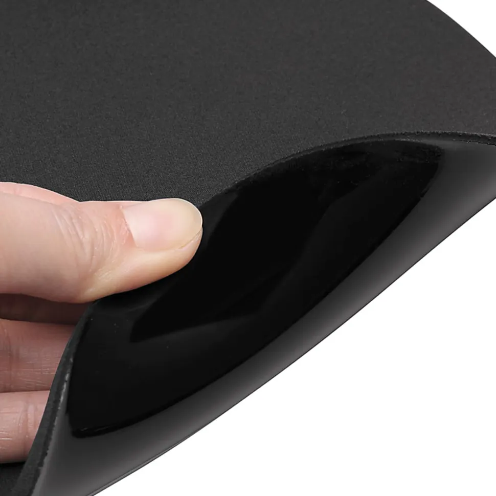 Adesso Memory Foam Mouse Pad with Wrist Rest, 0.90"H x 9.70"W x 7.70"D, Black, Memory Foam, Polyurethane, Fiber, Rubber, Anti-slip