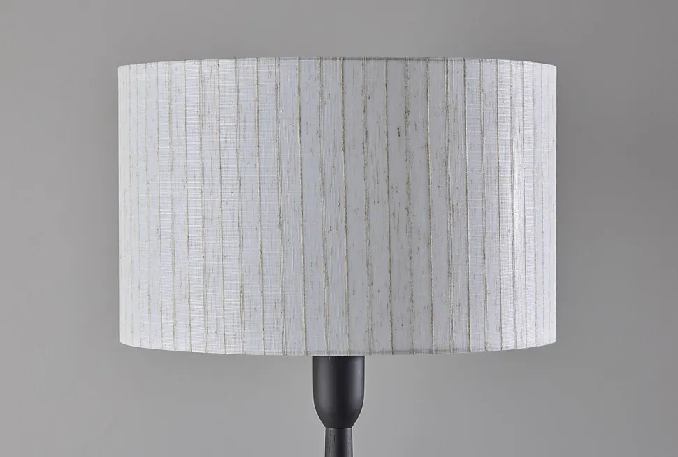 Adesso Nigel 61"H Floor Lamp, Linen/Black
