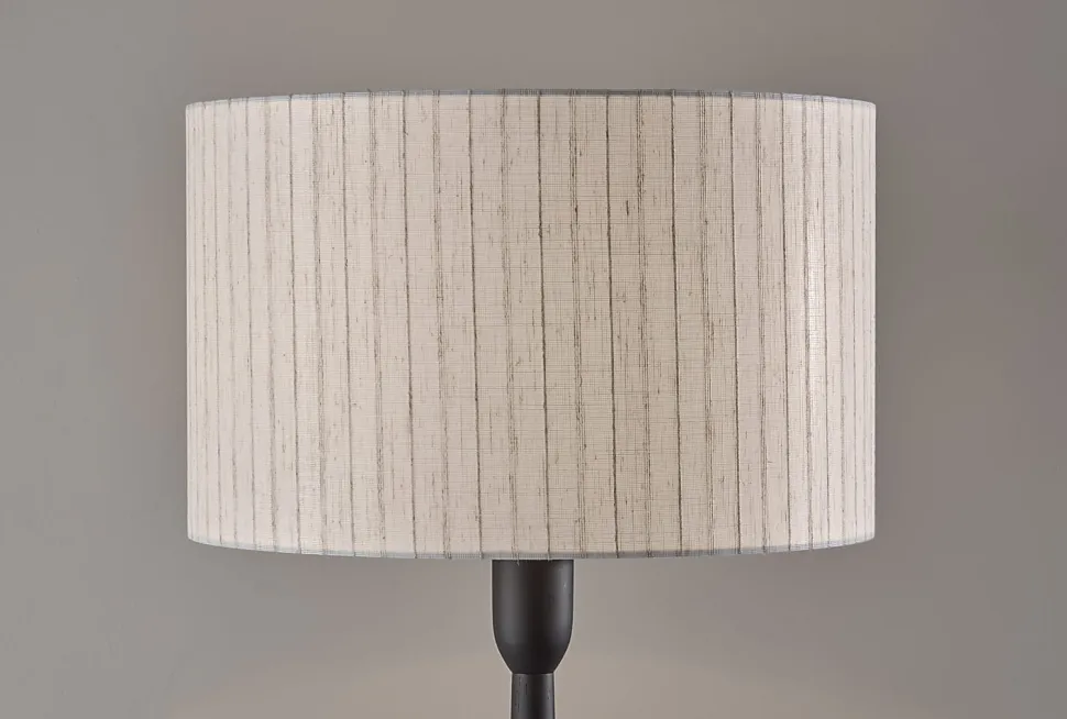 Adesso Nigel 61"H Floor Lamp, Linen/Black