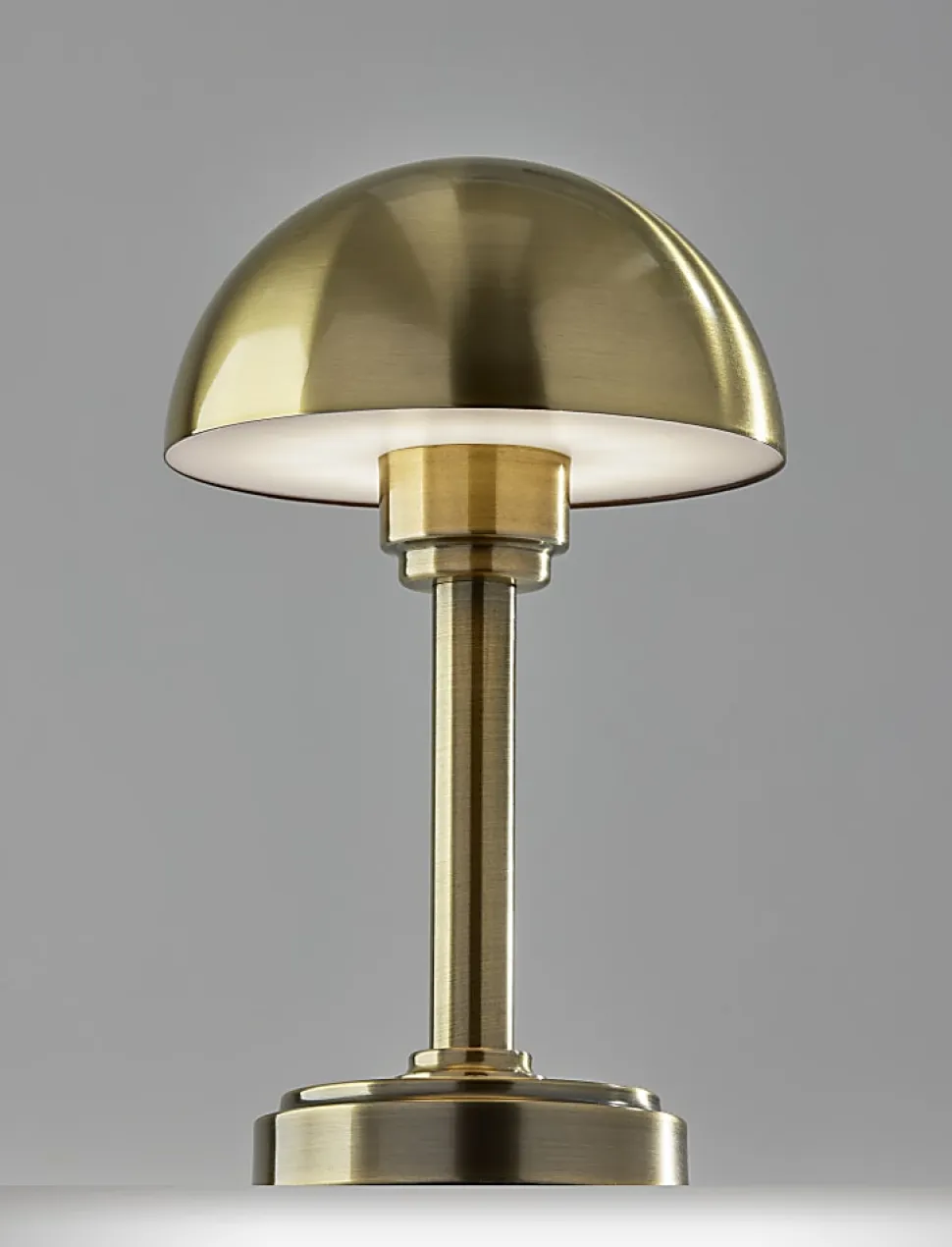 Adesso Ollie 12.5"H Cordless Table Lamp, Antique Brass