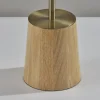 Adesso Ophelia Floor Lamp, Antique Brass/White Fabric Shade