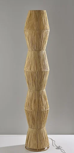 Adesso Renata Floor Lantern, Paper Raffa