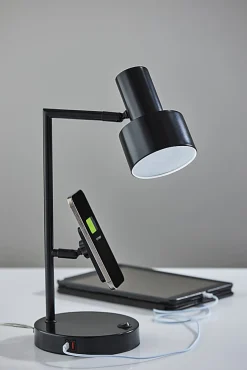 Adesso Rowe Supercharger 19"H Desk Lamp, Black